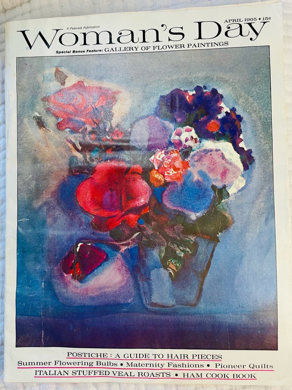 Woman's Day Magazine April 1965, Special Feature of Gallery of Flower Paintings